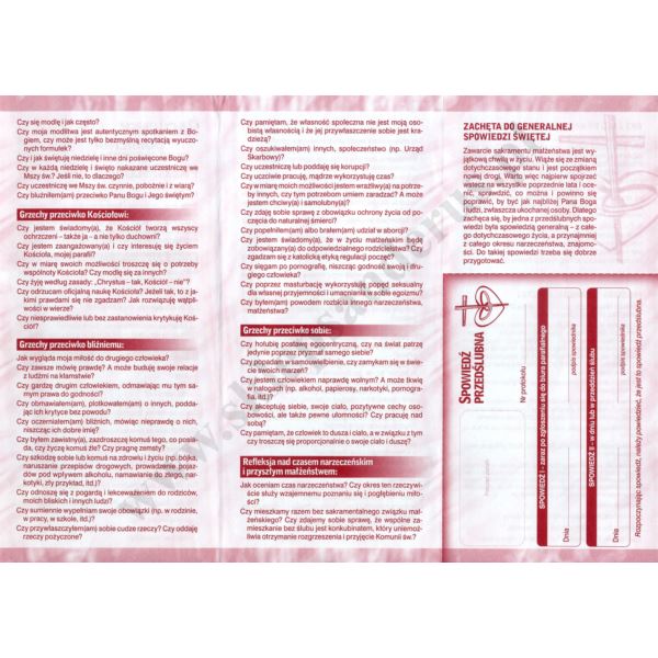 RACHUNEK SUMIENIA PRZED SPOWIEDZIĄ PRZEDŚLUBNĄ - format 9.8 x 21 cm - paczka 25 szt. - 5473