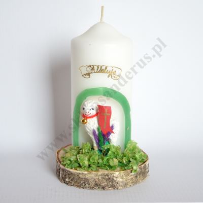 ŚWIECA OZDOBNA Z BARANKIEM - wys. 15 cm - 1228