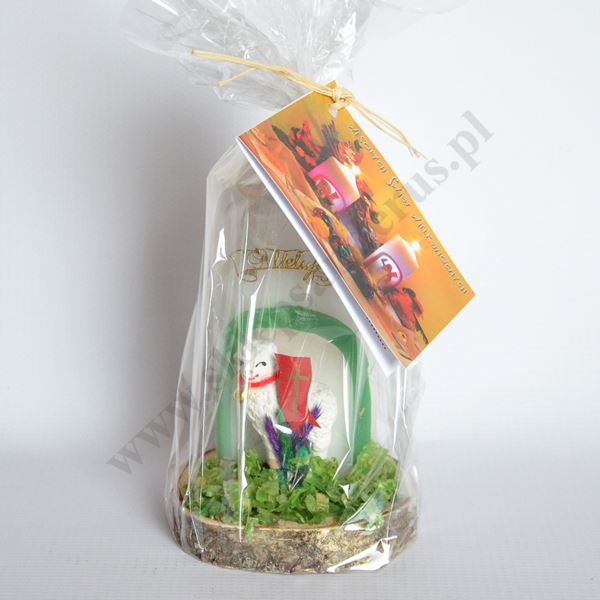 ŚWIECA OZDOBNA Z BARANKIEM - wys. 15 cm - 1228