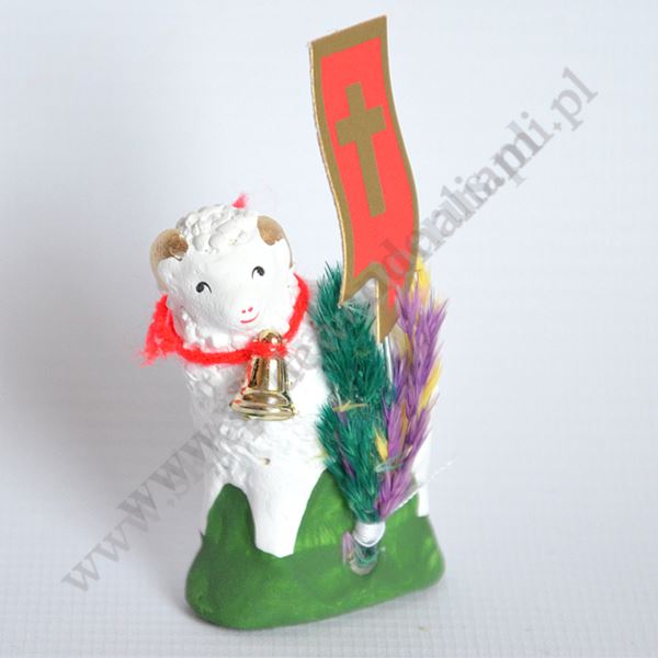 BARANEK WIELKANOCNY - wys. 8.5 cm (z chorągiewką) - 1009