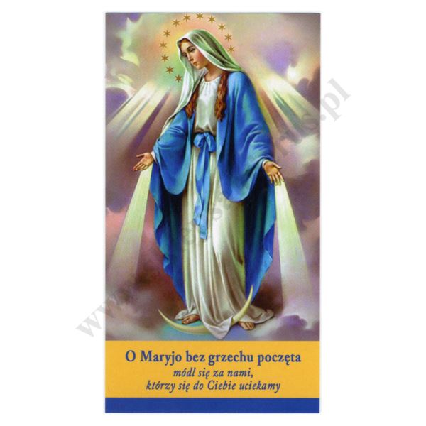 MATKA BOŻA NIEPOKALANA - obrazek 7 x 13 cm - paczka 100 szt. - 30312