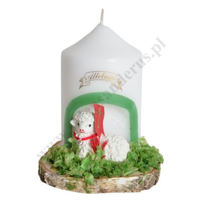 ŚWIECA OZDOBNA Z BARANKIEM - wys. 13 cm - 7511