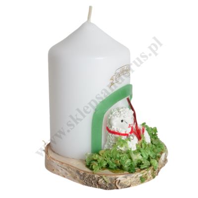 ŚWIECA OZDOBNA Z BARANKIEM - wys. 13 cm - 7511