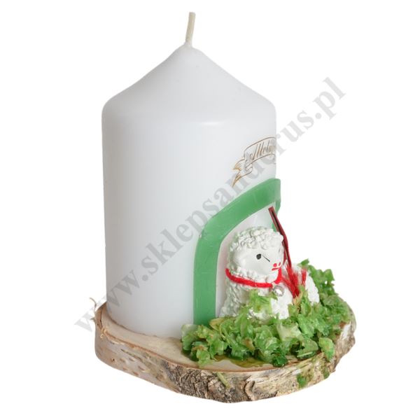 ŚWIECA OZDOBNA Z BARANKIEM - wys. 13 cm - 7511