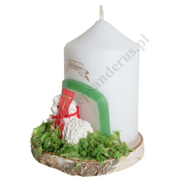 ŚWIECA OZDOBNA Z BARANKIEM - wys. 13 cm - 7511