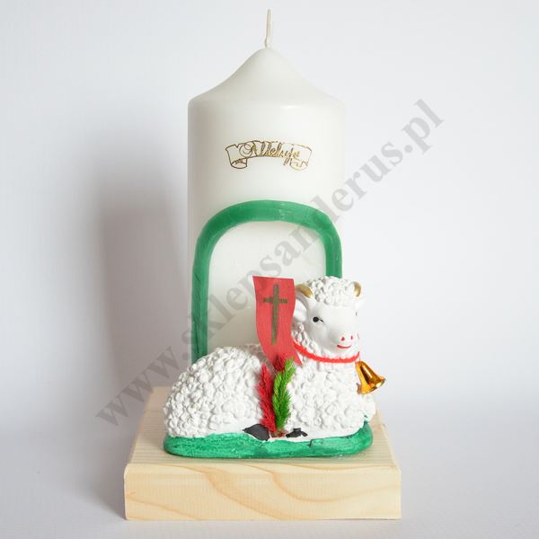 ŚWIECA OZDOBNA Z BARANKIEM - wys. 22 cm - 71133