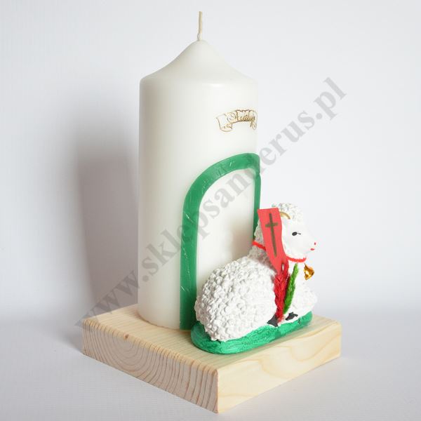 ŚWIECA OZDOBNA Z BARANKIEM - wys. 22 cm - 71133