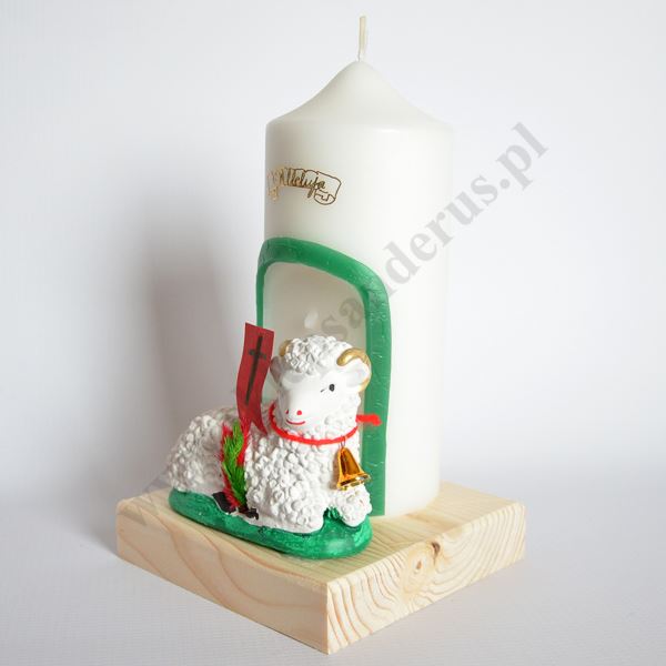 ŚWIECA OZDOBNA Z BARANKIEM - wys. 22 cm - 71133