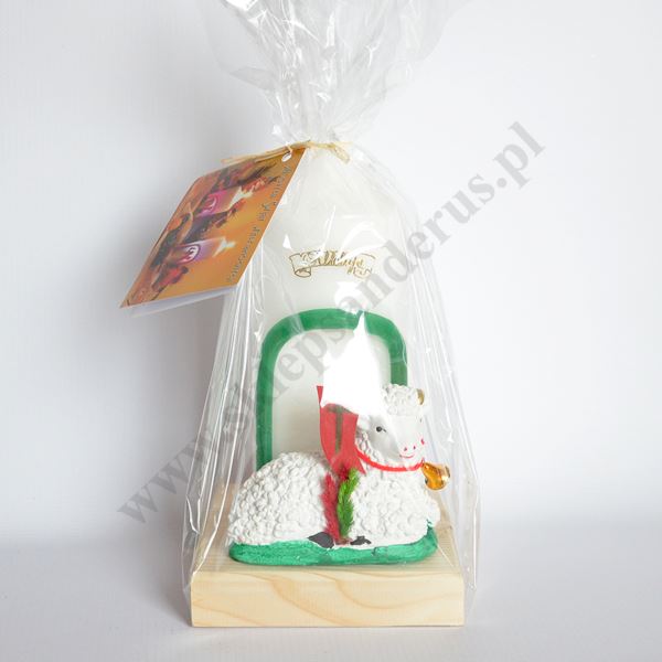 ŚWIECA OZDOBNA Z BARANKIEM - wys. 22 cm - 71133