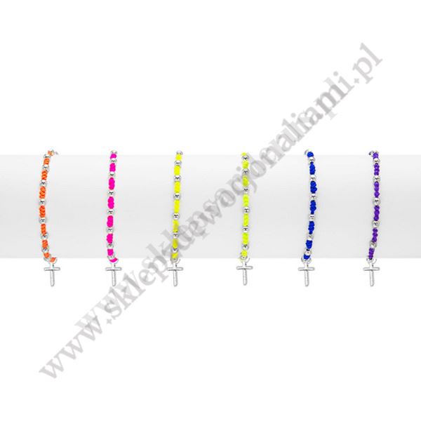 BRANSOLETKA 10-TKA RÓŻAŃCA - mix kolorów - 65333