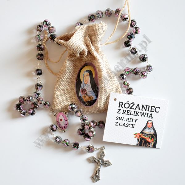 RÓŻANIEC Z RELIKWIAMI ŚW.RITY W WORECZKU - 89314