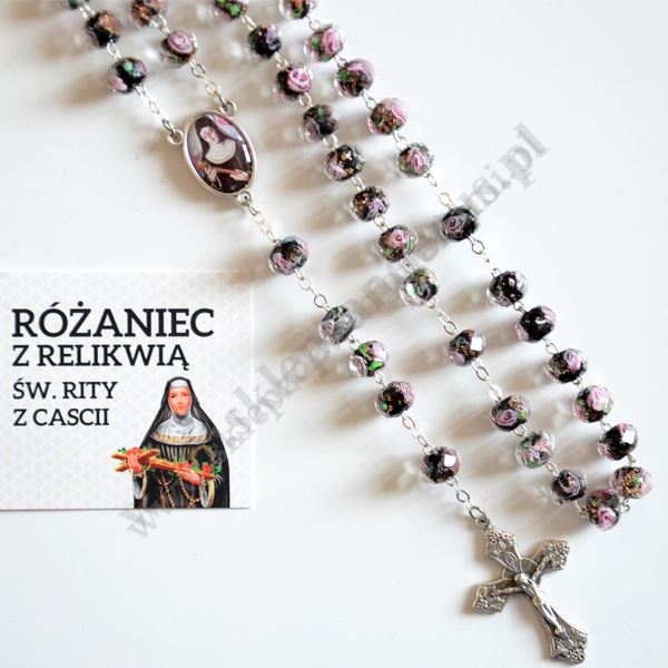 RÓŻANIEC Z RELIKWIAMI ŚW.RITY W WORECZKU - 89314