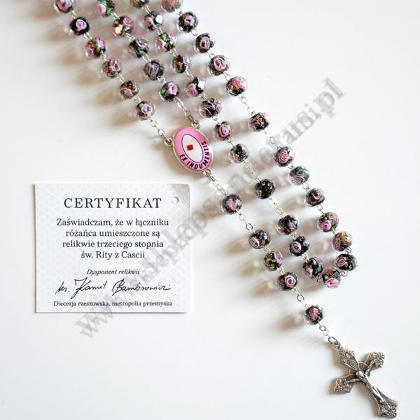 RÓŻANIEC Z RELIKWIAMI ŚW.RITY W WORECZKU - 89314