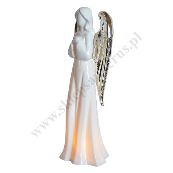 ANIOŁ CERAMICZNY PODŚWIETLANY - wys. 26.5 cm - 7564