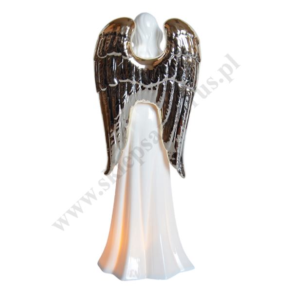 ANIOŁ CERAMICZNY PODŚWIETLANY - wys. 26.5 cm - 7564