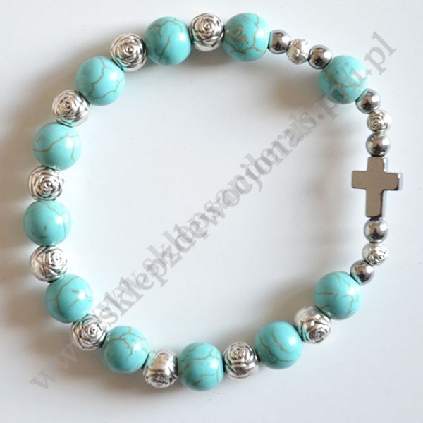DZIESIĄTKA RÓŻAŃCA TURKUS - bransoletka - 83672