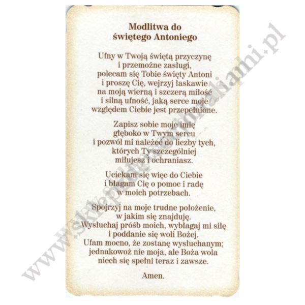 OBRAZKI ŚW.ANTONIEGO - paczka 100 szt. - 3205