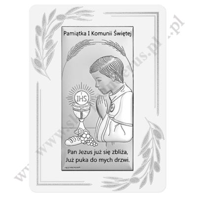 PAMIĄTKA I KOMUNII ŚWIĘTEJ - OBRAZEK SREBRNY - 6717OP/1O