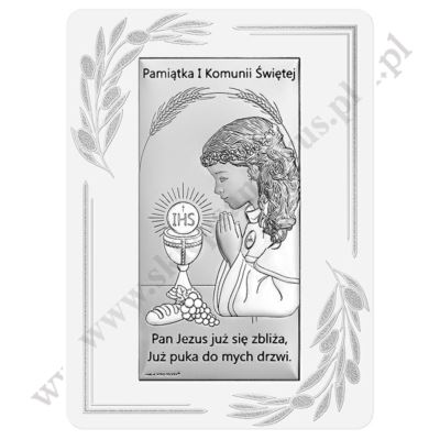 PAMIĄTKA I KOMUNII ŚWIĘTEJ - OBRAZEK SREBRNY - 6717OP/1A