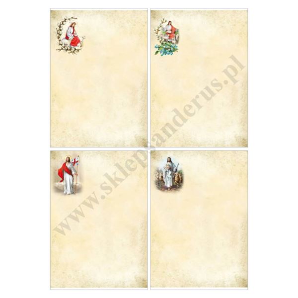 WIELKANOCNA PAPETERIA - format A4 - mix 4 wzory - KPL.25 szt. - 65724