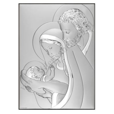 ŚWIĘTA RODZINA - OBRAZEK SREBRNY 17 x 23 cm - 6801/3