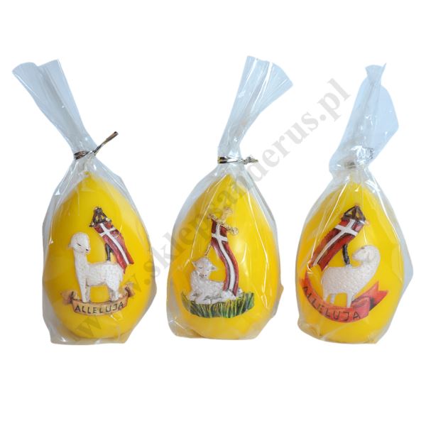 ŚWIECA WIELKANOCNA - wys. 9 cm - mix wzorów - 74770