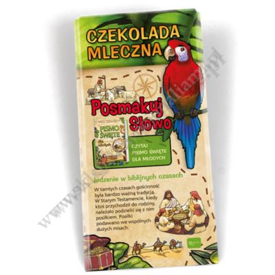 CZEKOLADA Z PAPUGĄ - czekolada mleczna z motywami biblijnymi - 0421