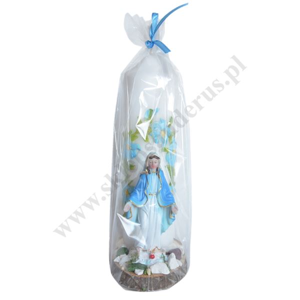 ŚWIECA Z FIGURKĄ MATKI BOŻEJ NIEPOKALANEJ - wys. 24 cm - 61450