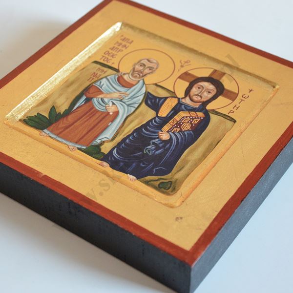 IKONA PRZYJAŹNI - CHRYSTUS I ŚW.MENAS - ikona 14 x 14 cm - 30049