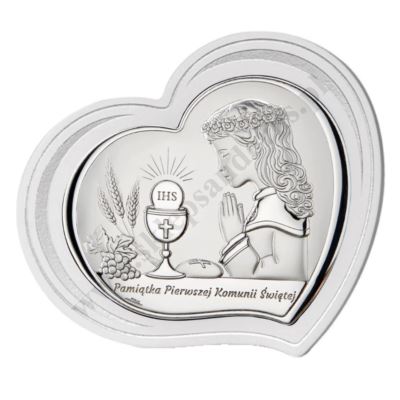 PAMIĄTKA I KOMUNII ŚWIĘTEJ - OBRAZEK SREBRNY format 19 x 16 cm - VL856/4L