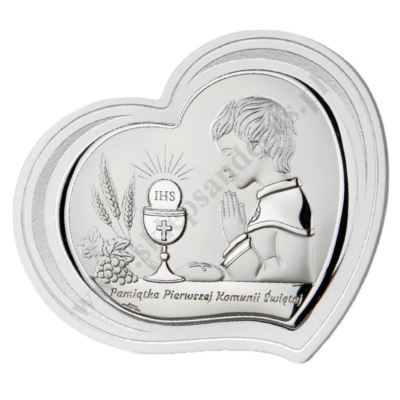 PAMIĄTKA I KOMUNII ŚWIĘTEJ - OBRAZEK SREBRNY format 19 x 16 cm - VL855/4L