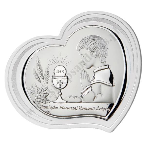 PAMIĄTKA I KOMUNII ŚWIĘTEJ - OBRAZEK SREBRNY format 19 x 16 cm - VL855/4L