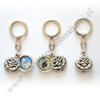 BRELOK RÓŻA ZE ŚW.KRZYSZTOFEM I ŚW.JANEM PAWŁEM II - 2210