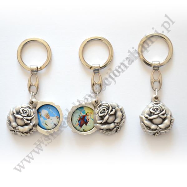 BRELOK RÓŻA ZE ŚW.KRZYSZTOFEM I ŚW.JANEM PAWŁEM II - 2210