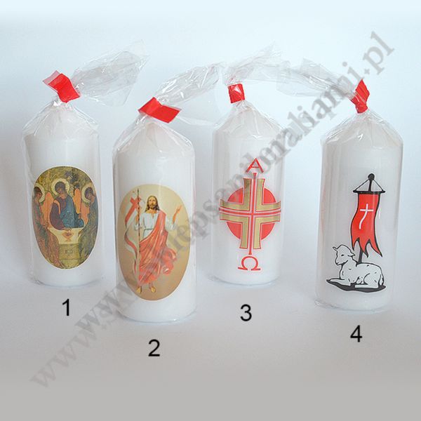 ŚWIECA WIELKANOCNA - MIX WZORÓW - wys.12 cm - 74055