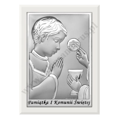 PAMIĄTKA I KOMUNII ŚWIĘTEJ - OBRAZEK SREBRNY format 11 x 15 cm - BC6570/2XWO