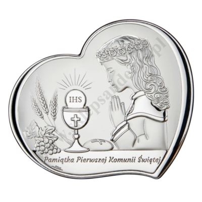 PAMIĄTKA I KOMUNII ŚWIĘTEJ - OBRAZEK SREBRNY format 14,5 x 12,5 cm - VL846/3L