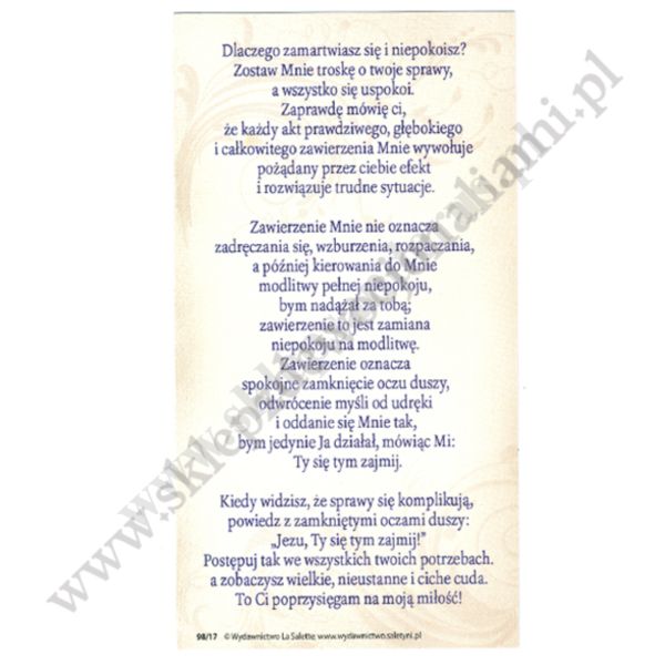 JEZU, TY SIĘ TYM ZAJMIJ - obrazek 7 x 13 cm - paczka 100 szt. - 51335