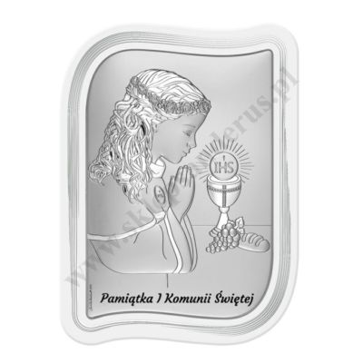 PAMIĄTKA I KOMUNII ŚWIĘTEJ - OBRAZEK SREBRNY format 10.5 x 14 cm - 6793W/2XA