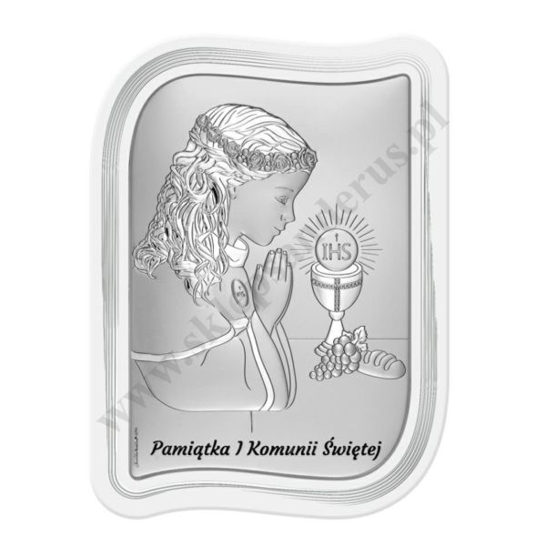 PAMIĄTKA I KOMUNII ŚWIĘTEJ - OBRAZEK SREBRNY format 10.5 x 14 cm - 6793W/2XA