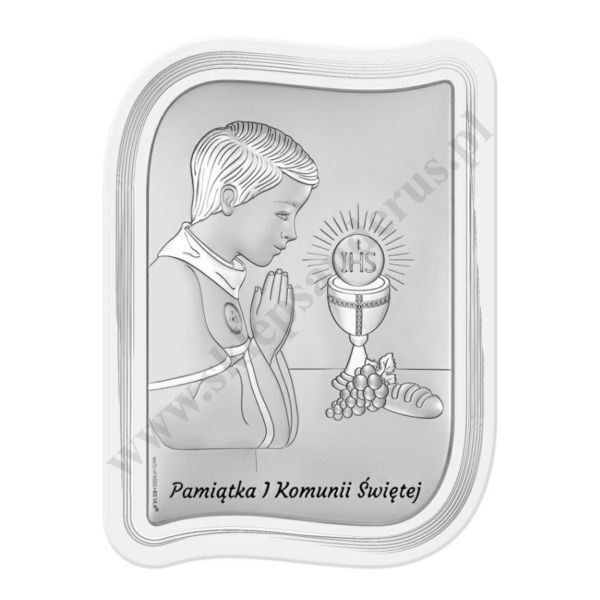 PAMIĄTKA I KOMUNII ŚWIĘTEJ - OBRAZEK SREBRNY format 10.5 x 14 cm - 6793W/2XO