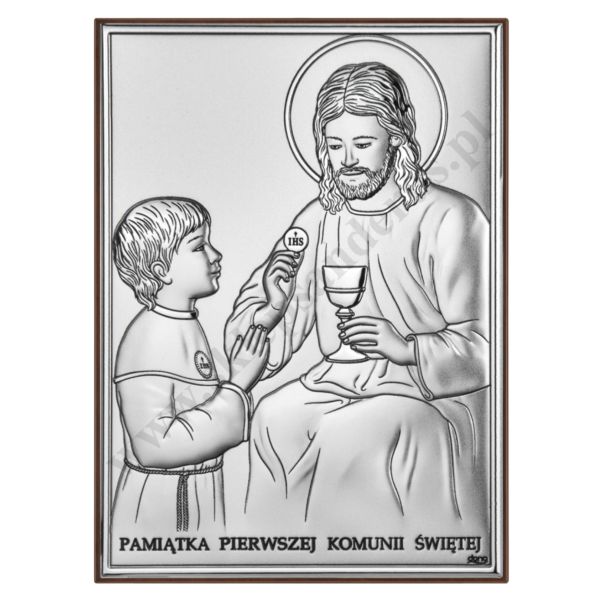 PAMIĄTKA I KOMUNII ŚWIĘTEJ - OBRAZEK SREBRNY format 12 x 16 cm - DS45/2XO