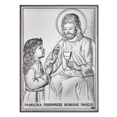 PAMIĄTKA I KOMUNII ŚWIĘTEJ - OBRAZEK SREBRNY format 12 x 16 cm - DS45/2XA