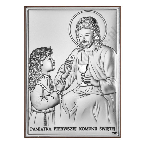 PAMIĄTKA I KOMUNII ŚWIĘTEJ - OBRAZEK SREBRNY format 12 x 16 cm - DS45/2XA