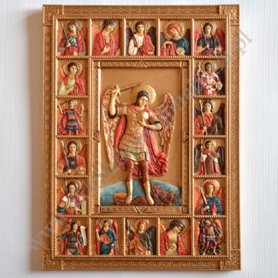 MICHAŁ ARCHANIOŁ - płaskorzeźba 22.5 x 30 cm - 84765