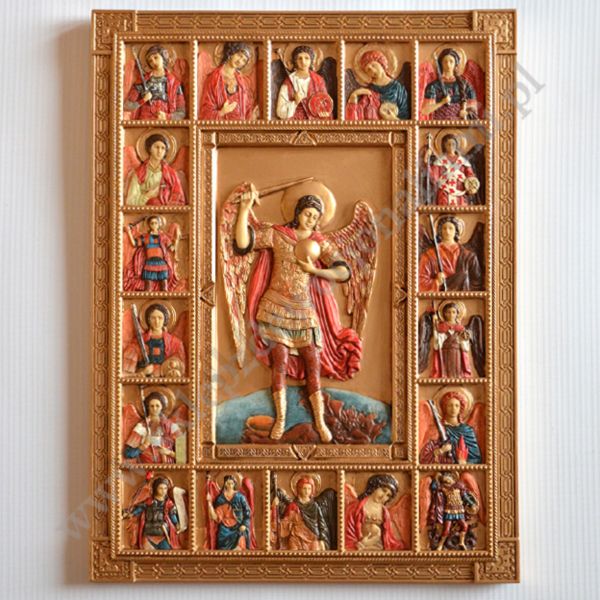 MICHAŁ ARCHANIOŁ - płaskorzeźba 22.5 x 30 cm - 84765