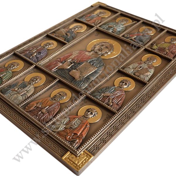 JEZUS I DWUNASTU APOSTOŁÓW - płaskorzeźba 22.7 x 30.3 cm - 45100