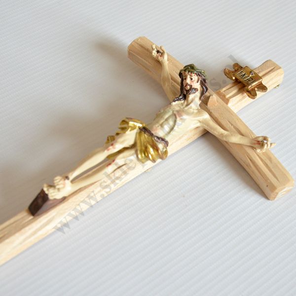 KRZYŻ DREWNIANY - wys. 25 cm, szer. 12.5 cm - 74665