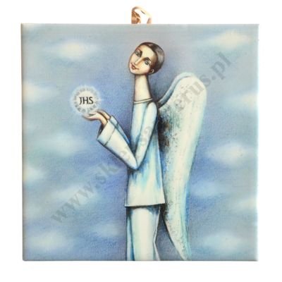 ANIOŁ IHS - obrazek na ceramice 15 x 15 cm - 56953