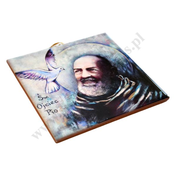 OJCIEC PIO - obrazek na ceramice 15 x 15 cm - 45158